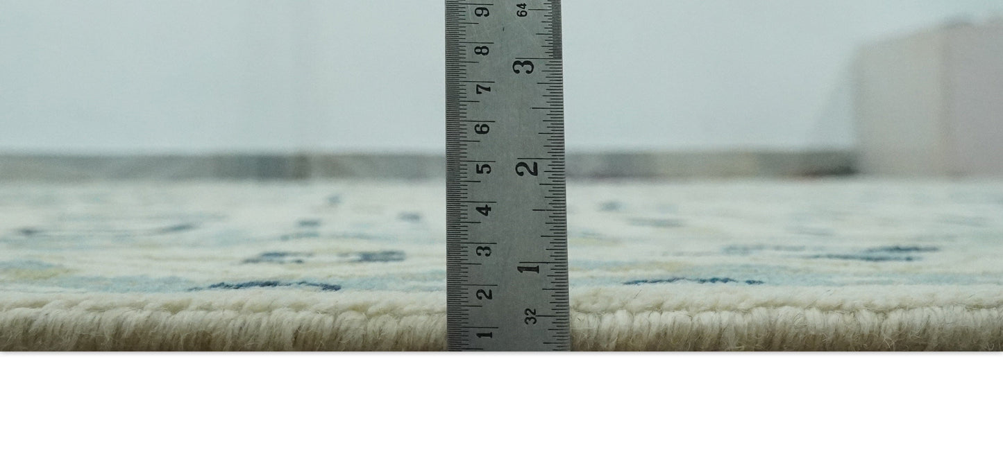 The Rug Decor Area Rug Ivory, Blue and Olive Traditional Mamluk design Custom Made wool area Rug Ivory, Blue and Olive Traditional Mamluk design Custom Made wool area Rug