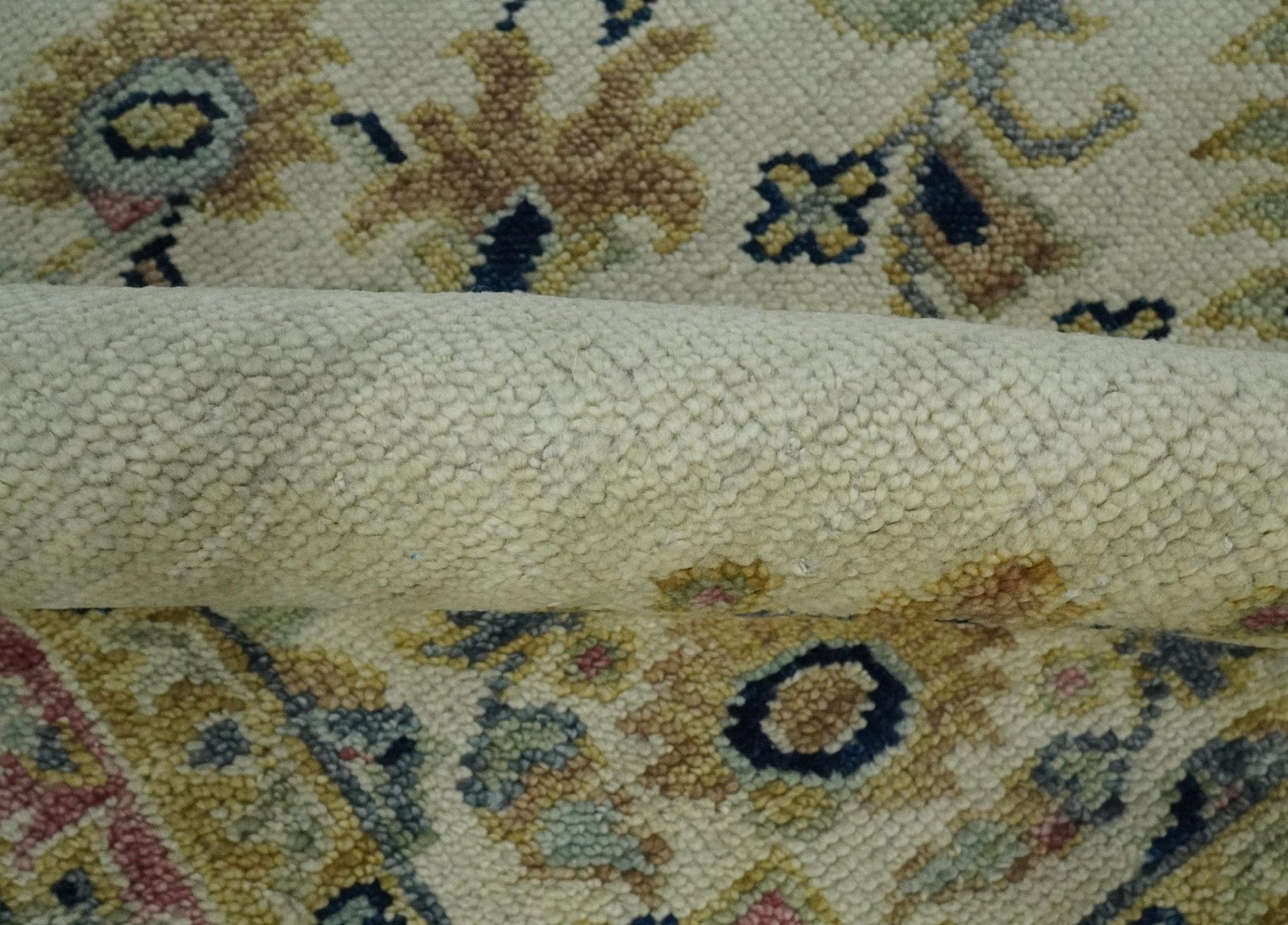 The Rug Decor Area Rug Ivory, Brown, Olive and Charcoal Traditional Heriz Medallion Custom Made Wool Area Rug Ivory, Brown, Olive and Charcoal Traditional Heriz Medallion Custom Made Wool Area Rug