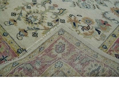 The Rug Decor Area Rug Ivory, Brown, Olive and Charcoal Traditional Heriz Medallion Custom Made Wool Area Rug Ivory, Brown, Olive and Charcoal Traditional Heriz Medallion Custom Made Wool Area Rug