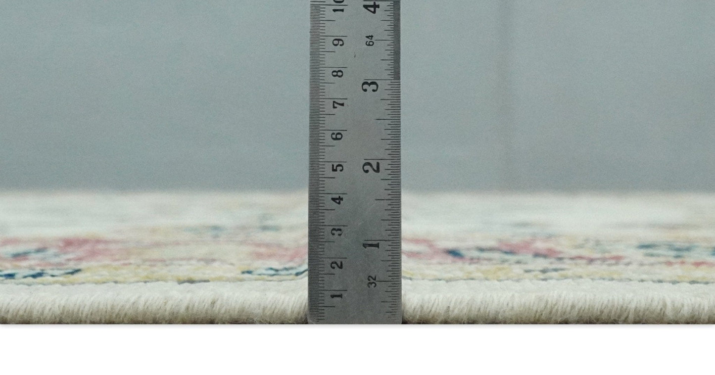 The Rug Decor Area Rug Ivory, Brown, Olive and Charcoal Traditional Heriz Medallion Custom Made Wool Area Rug Ivory, Brown, Olive and Charcoal Traditional Heriz Medallion Custom Made Wool Area Rug