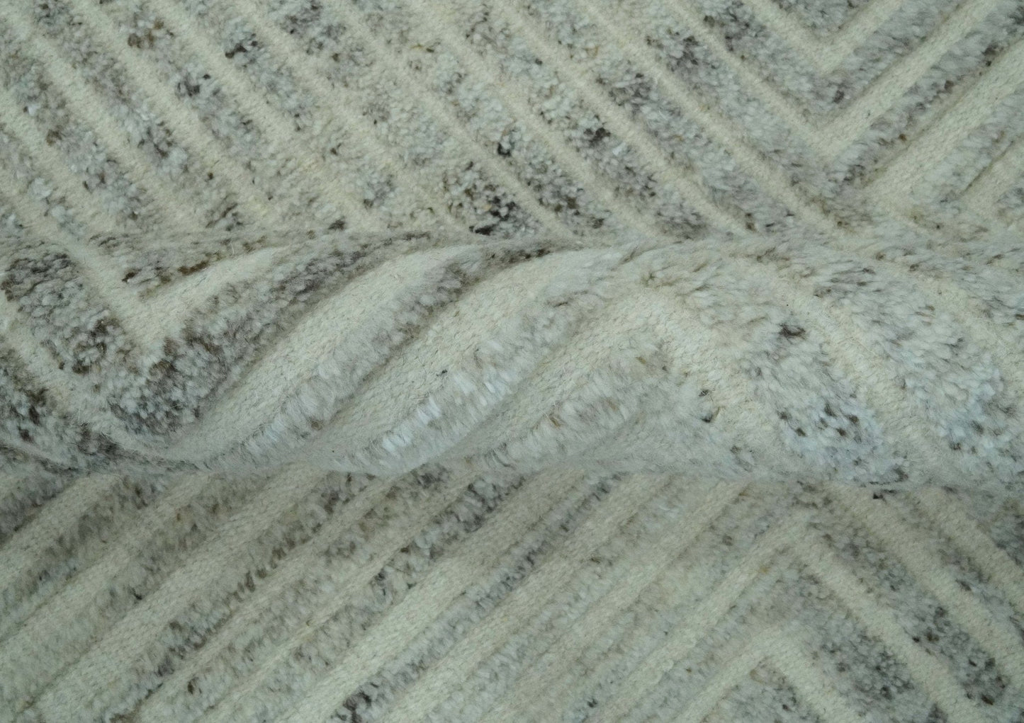 The Rug Decor Area Rug Ivory, Silver and Charcoal Modern Geometrical Puzzle Design hand knotted Custom Made wool Area Rug Ivory, Silver and Charcoal Modern Geometrical Puzzle Design hand knotted Custom Made wool Area Rug