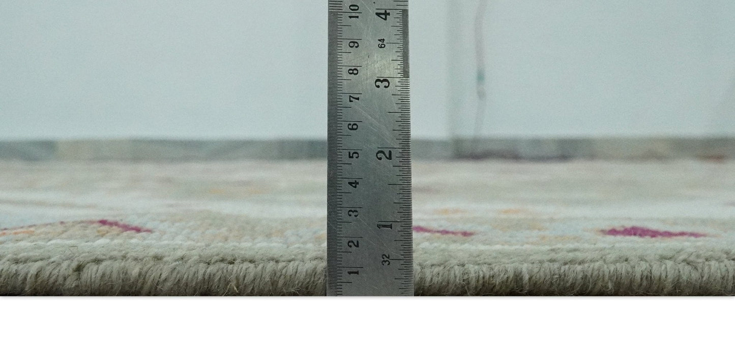 The Rug Decor Area Rug Light Green, Ivory and Maroon Traditional Hand knotted Custom Made wool Area Rug Light Green, Ivory and Maroon Traditional Hand knotted Custom Made wool Area Rug