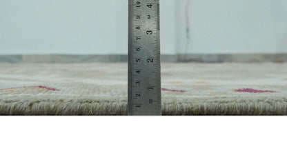 The Rug Decor Area Rug Light Green, Ivory and Maroon Traditional Hand knotted Custom Made wool Area Rug Light Green, Ivory and Maroon Traditional Hand knotted Custom Made wool Area Rug