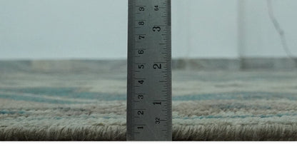 The Rug Decor Area Rug Light green, Teal and Charcoal Traditional Hand Knotted Custom Made wool Area Rug Light green, Teal and Charcoal Traditional Hand Knotted Custom Made wool Area Rug