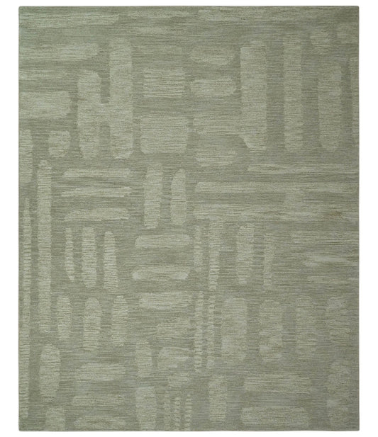 The Rug Decor Area Rug 8x10 Modern Contemporarry Olive and Ivory Hand Tufted Custom Made wool rug Modern Contemporarry Olive and Ivory Hand Tufted Custom Made wool rug