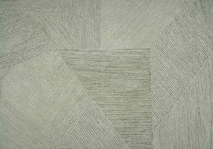 The Rug Decor Area Rug Modern Geometrical Ivory, Gray and Olive Stripes Textured Hand Tufted Custom Made rug Modern Geometrical Ivory, Gray and Olive Stripes Textured Hand Tufted Custom Made rug