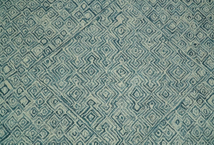 The Rug Decor Area Rug Modern Geometrical Teal and Ivory Hand Tufted Custom Made wool area rug Modern Geometrical Teal and Ivory Hand Tufted Custom Made wool area rug