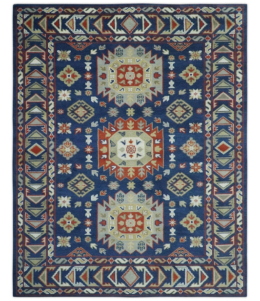 The Rug Decor Area Rug 8x10 Red, Brown and Olive Traditional Hand knotted Custom Made Wool Area Rug Red, Brown and Olive Traditional Hand knotted Custom Made Wool Area Rug