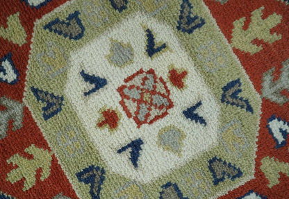The Rug Decor Area Rug Red, Brown and Olive Traditional Hand knotted Custom Made Wool Area Rug Red, Brown and Olive Traditional Hand knotted Custom Made Wool Area Rug