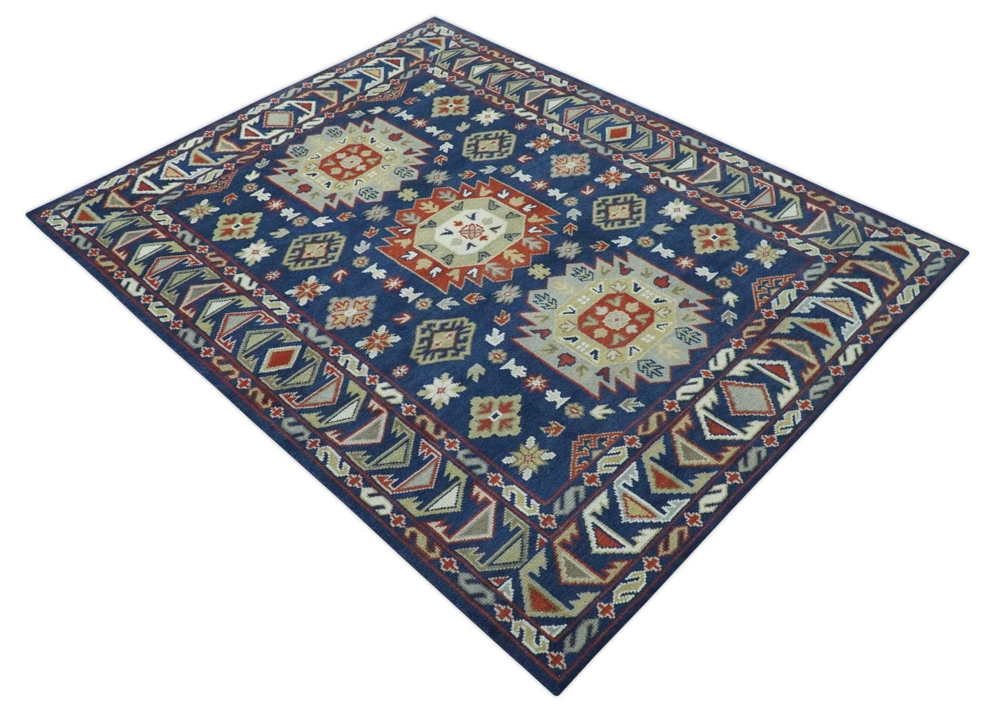 The Rug Decor Area Rug Red, Brown and Olive Traditional Hand knotted Custom Made Wool Area Rug Red, Brown and Olive Traditional Hand knotted Custom Made Wool Area Rug