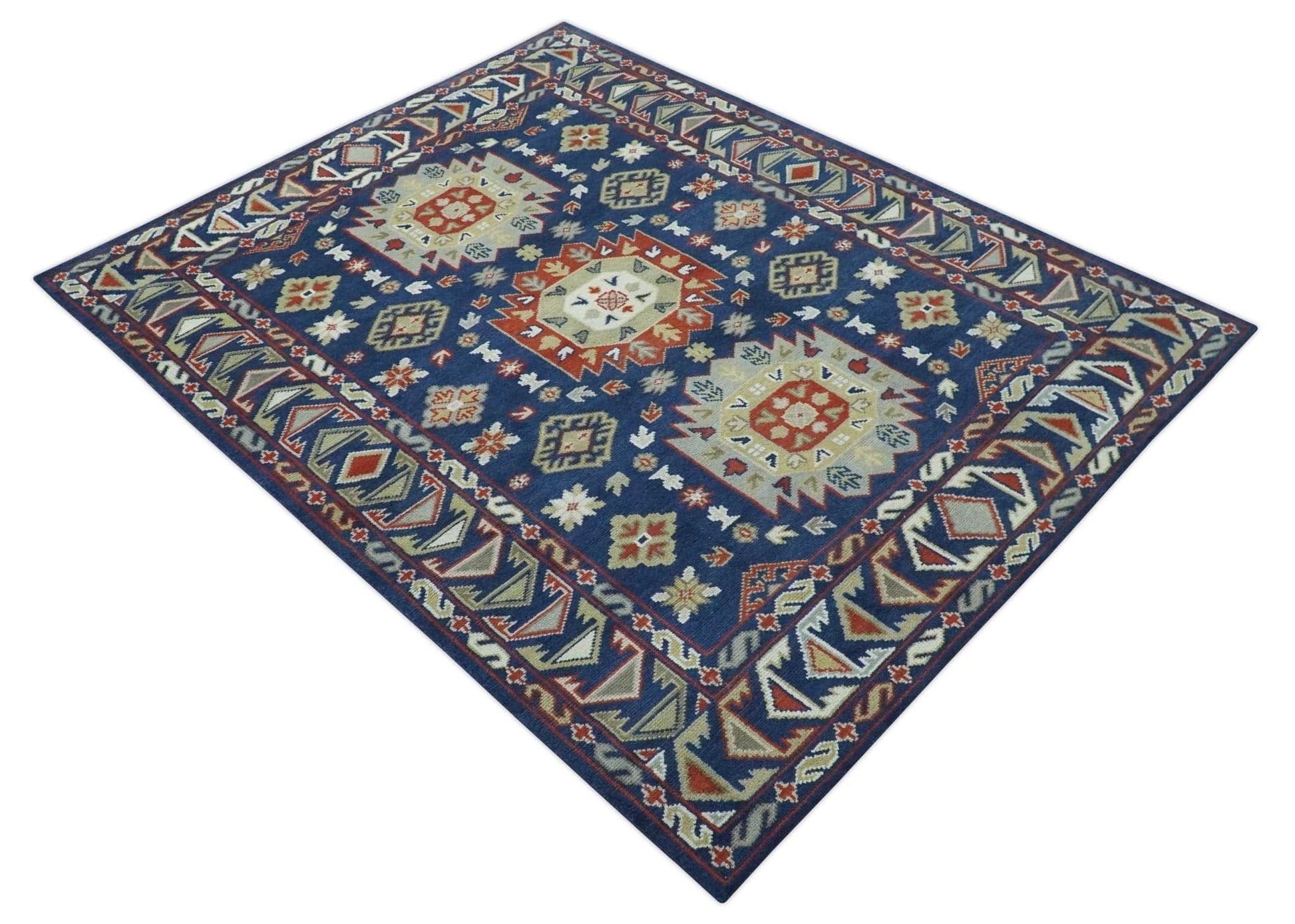 The Rug Decor Area Rug Red, Brown and Olive Traditional Hand knotted Custom Made Wool Area Rug Red, Brown and Olive Traditional Hand knotted Custom Made Wool Area Rug