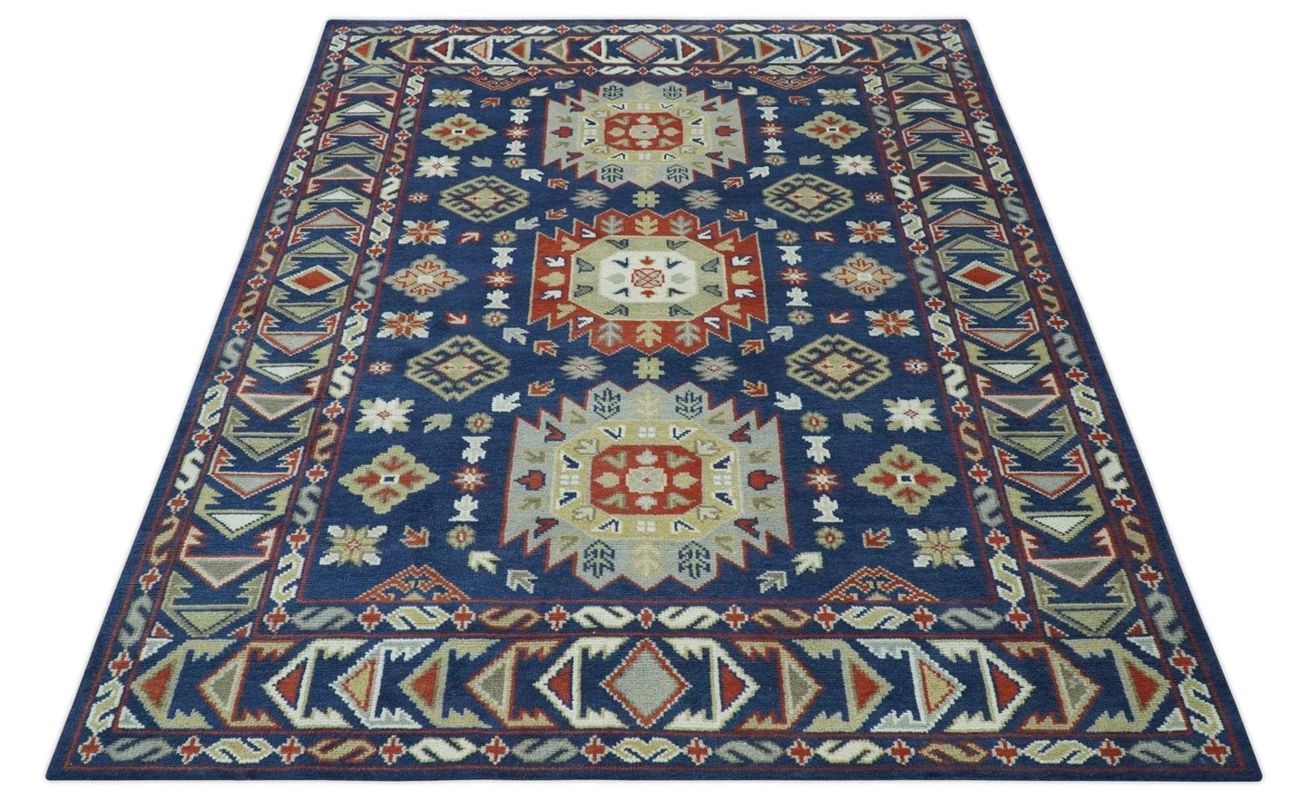 The Rug Decor Area Rug Red, Brown and Olive Traditional Hand knotted Custom Made Wool Area Rug Red, Brown and Olive Traditional Hand knotted Custom Made Wool Area Rug