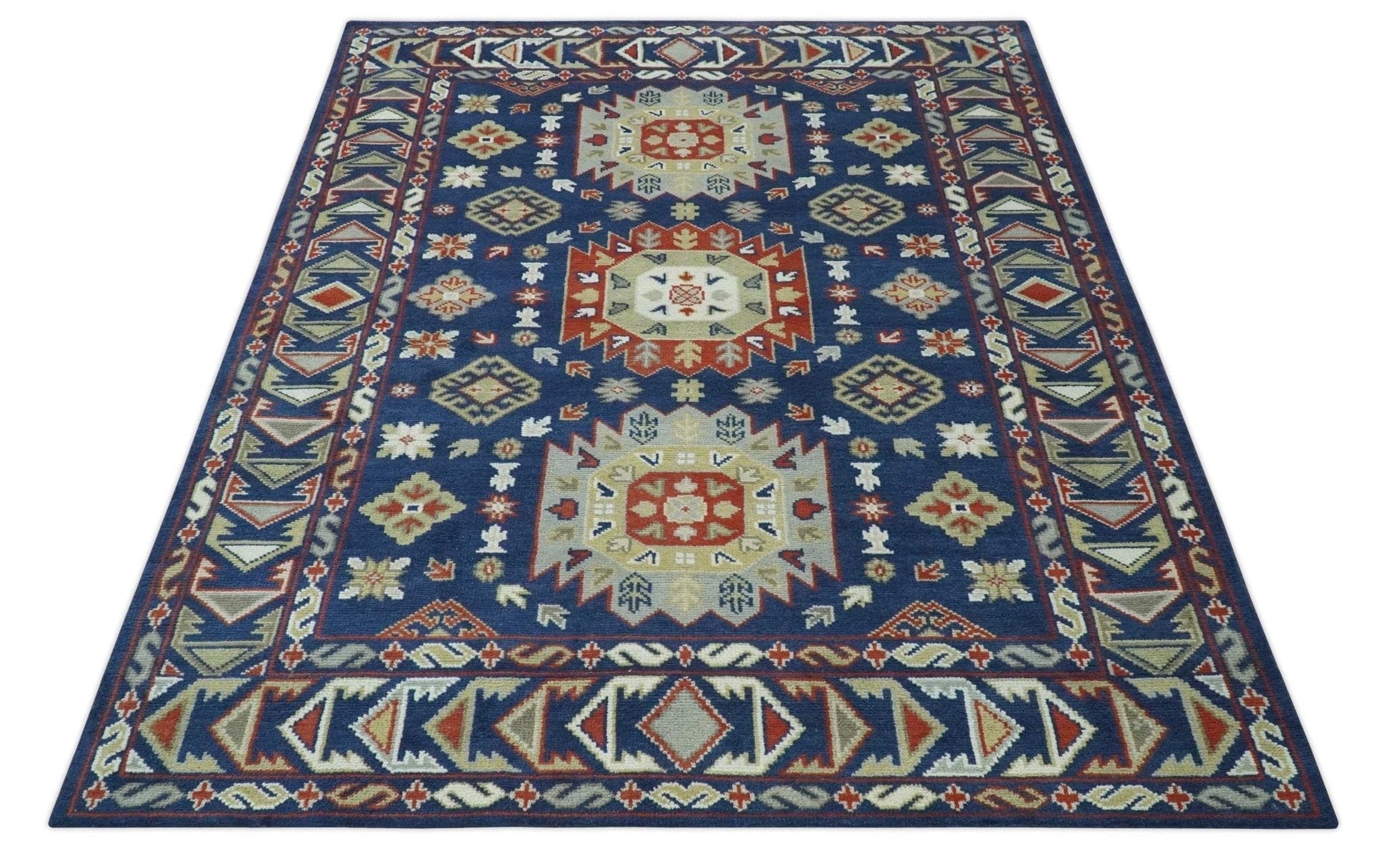 The Rug Decor Area Rug Red, Brown and Olive Traditional Hand knotted Custom Made Wool Area Rug Red, Brown and Olive Traditional Hand knotted Custom Made Wool Area Rug