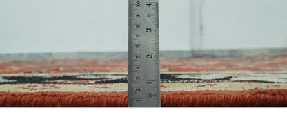 The Rug Decor Area Rug Rust, Black and Beige Traditional Oriental Hand Knotted Custom Made Wool Area Rug Rust, Black and Beige Traditional Oriental Hand Knotted Custom Made Wool Area Rug