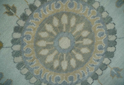 The Rug Decor Area Rug Silver, Olive and Gray Floral Herati Medallion Hand knotted Custom Made wool Area Rug Silver, Olive and Gray Floral Herati Medallion Hand knotted Custom Made wool Area Rug