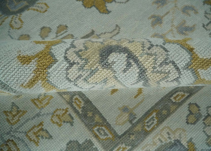 The Rug Decor Area Rug Silver, Olive and Gray Floral Herati Medallion Hand knotted Custom Made wool Area Rug Silver, Olive and Gray Floral Herati Medallion Hand knotted Custom Made wool Area Rug
