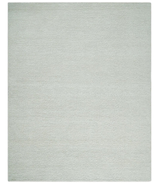 The Rug Decor Area Rug 8x10 Solid Ivory Chunky Handwoven Wool Area Rug | Layering Rug Solid Ivory Chunky Handwoven Wool Area Rug | Layering Rug