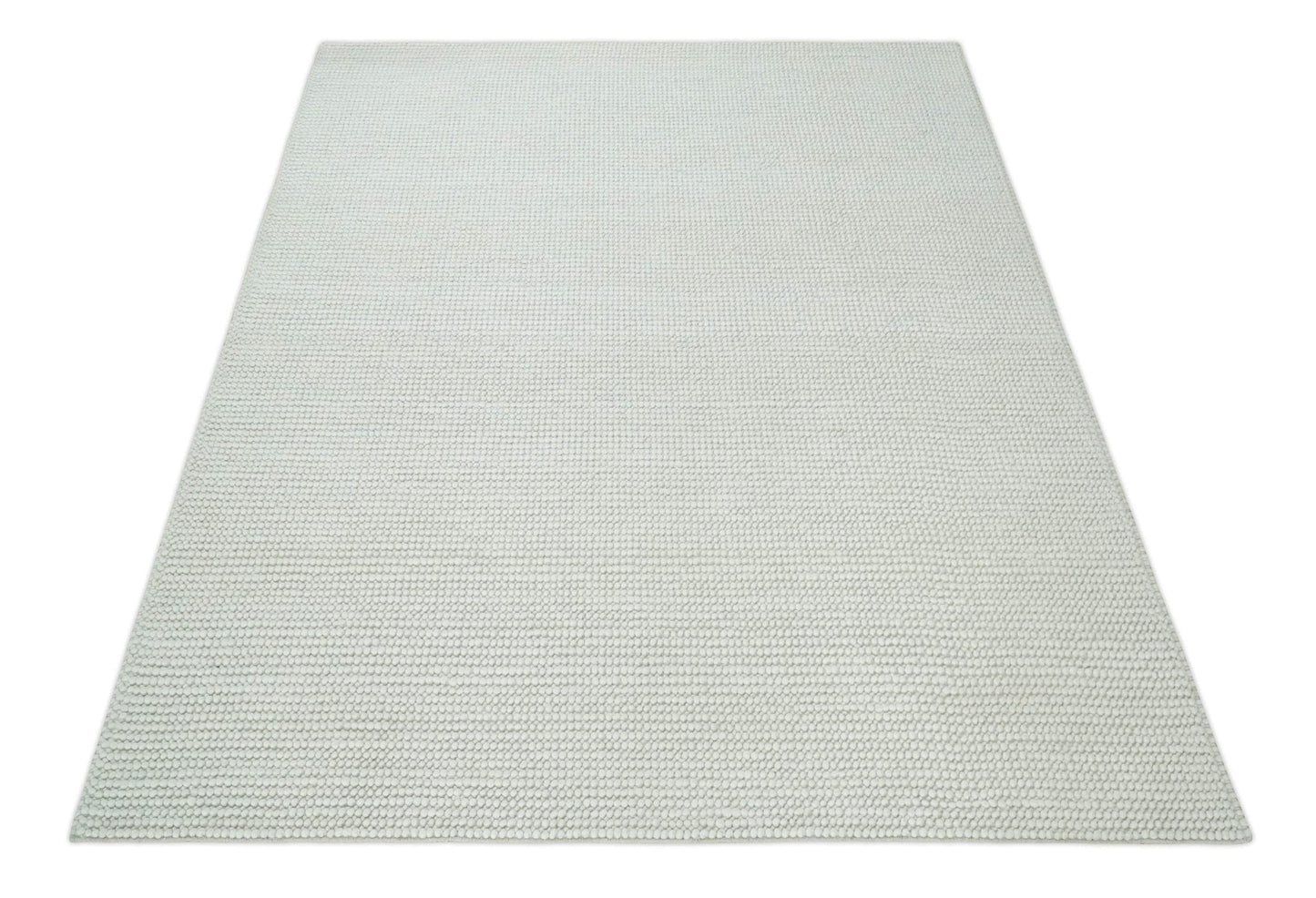 The Rug Decor Area Rug Solid Ivory Chunky Handwoven Wool Area Rug | Layering Rug Solid Ivory Chunky Handwoven Wool Area Rug | Layering Rug