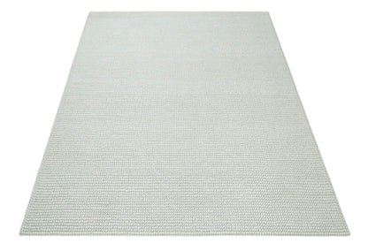 The Rug Decor Area Rug Solid Ivory Chunky Handwoven Wool Area Rug | Layering Rug Solid Ivory Chunky Handwoven Wool Area Rug | Layering Rug