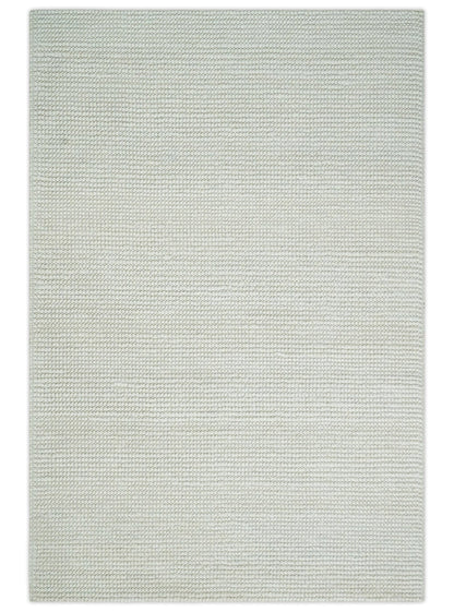 The Rug Decor Area Rug 6x9 Solid Ivory Chunky Handwoven Wool Area Rug | Layering Rug Solid Ivory Chunky Handwoven Wool Area Rug | Layering Rug