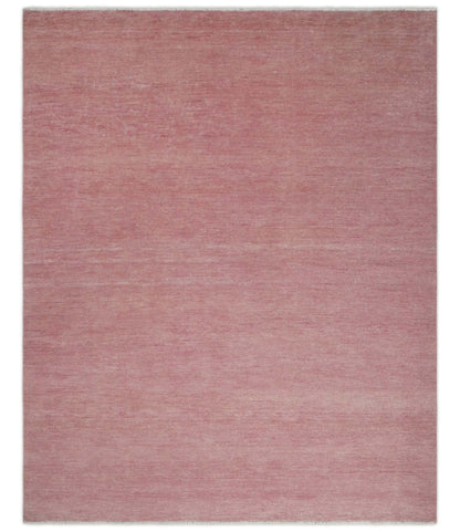 The Rug Decor Area Rug 8x10 Solid Pink Custom Made Modern Contemporary Hand knotted wool Area Rug Solid Pink Custom Made Modern Contemporary Hand knotted wool Area Rug