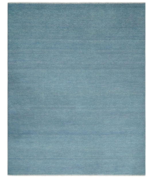 The Rug Decor Area Rug 8x10 Solid Plane Blue Custom Made Modern Hand knotted wool Area Rug Solid Plane Blue Custom Made Modern Hand knotted wool Area Rug