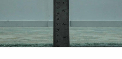 The Rug Decor Area Rug Teal and Ivory Hand Knotted Traditional Oriental Oushak Custom Made wool rug Teal and Ivory Hand Knotted Traditional Oriental Oushak Custom Made wool rug