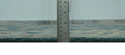 The Rug Decor Area Rug Teal, Gray and Beige Hand Knotted Traditional Oushak Custom Made wool Area Rug Teal, Gray and Beige Hand Knotted Traditional Oushak Custom Made wool Area Rug