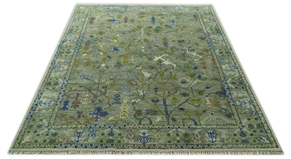 The Rug Decor Area Rug The Plants and Roots Green Hand Knotted Traditional Custom Made Wool Area Rug The Plants and Roots Green Hand Knotted Traditional Custom Made Wool Area Rug