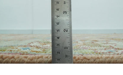 The Rug Decor Area Rug Traditional Floral Peach and Green Hand Knotted Custom Made wool area rug Traditional Floral Peach and Green Hand Knotted Custom Made wool area rug