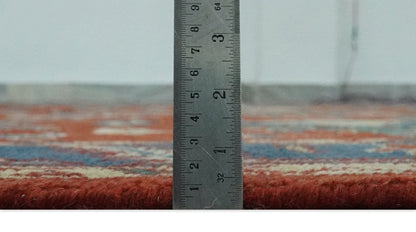 The Rug Decor Area Rug Traditional Floral Red, Blue, Beige and Green Hand Knotted Medallion Custom Made wool Area Rug Traditional Floral Red, Blue, Beige and Green Hand Knotted Medallion Custom Made wool Area Rug