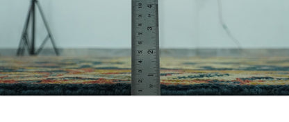 The Rug Decor Area Rug Traditional Oushak Blue and Gold Antique Style Hand knotted Custom Made Area Rug Traditional Oushak Blue and Gold Antique Style Hand knotted Custom Made Area Rug