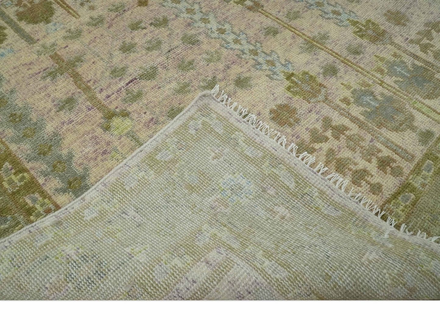 The Rug Decor Area Rug Tree of life Beige, Purple and Olive Hand Knotted Traditional Floral Custom Made wool rug Tree of life Beige, Purple and Olive Hand Knotted Traditional Floral Custom Made wool rug