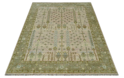 The Rug Decor Area Rug Tree of life Beige, Purple and Olive Hand Knotted Traditional Floral Custom Made wool rug Tree of life Beige, Purple and Olive Hand Knotted Traditional Floral Custom Made wool rug