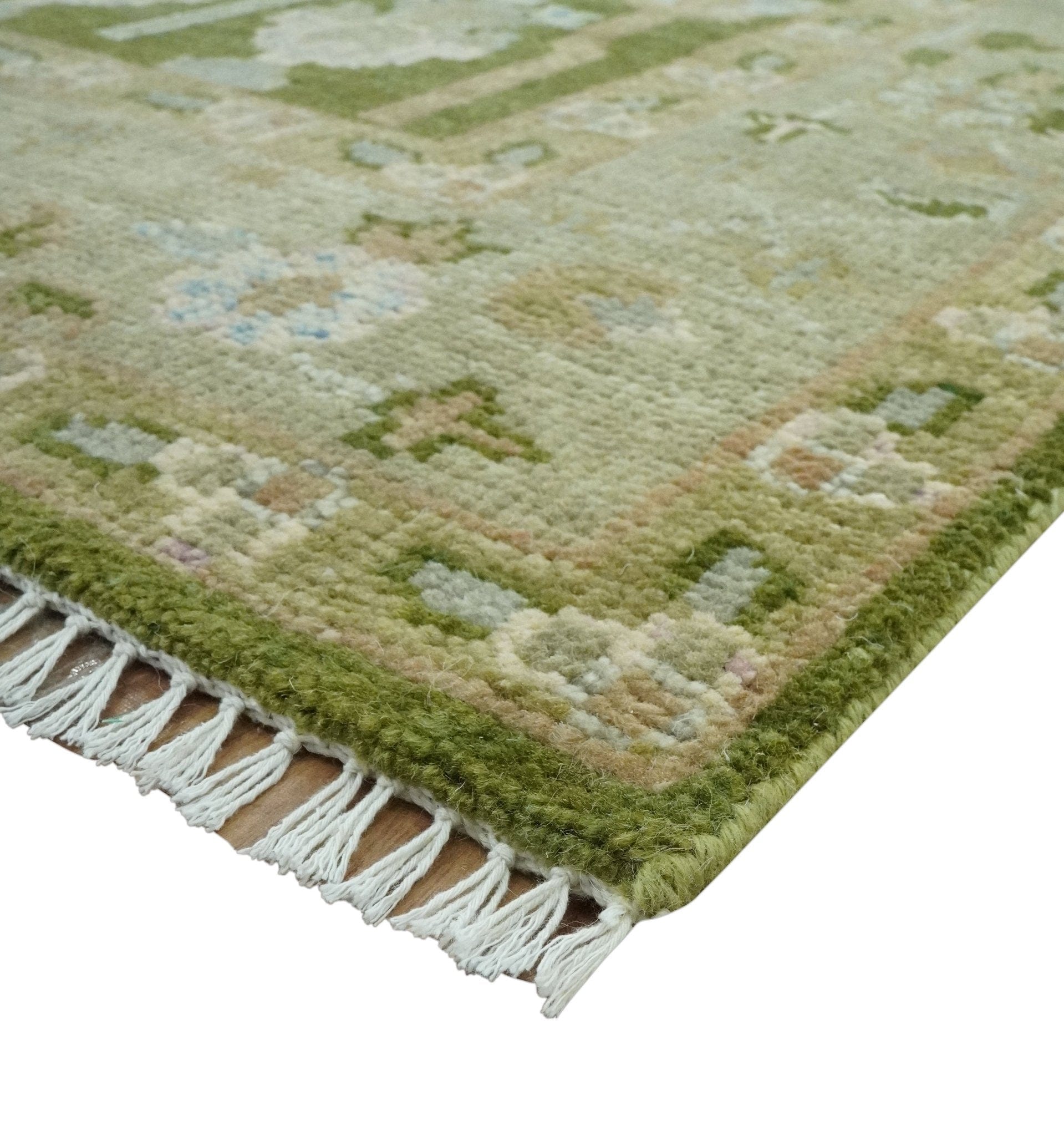 The Rug Decor Area Rug Tree of life Green and Silver Hand Knotted Traditional Floral Custom Made wool rug Tree of life Green and Silver Hand Knotted Traditional Floral Custom Made wool rug