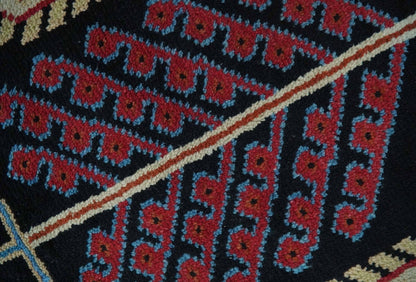 The Rug Decor Area Rug Tree of life Vibrant colorful Black, Beige, Peach and Blue Hand Knotted Traditional Oushak Custom Made wool area Rug Tree of life Vibrant colorful Black, Beige, Peach and Blue Hand Knotted Traditional Oushak Custom Made wool area Rug