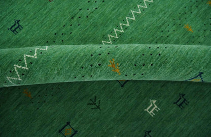 The Rug Decor Area Rug Tribal Design Green Custom Made Traditional Hand loom Wool Area Rug Tribal Design Green Custom Made Traditional Hand loom Wool Area Rug