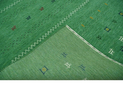 The Rug Decor Area Rug Tribal Design Green Custom Made Traditional Hand loom Wool Area Rug Tribal Design Green Custom Made Traditional Hand loom Wool Area Rug