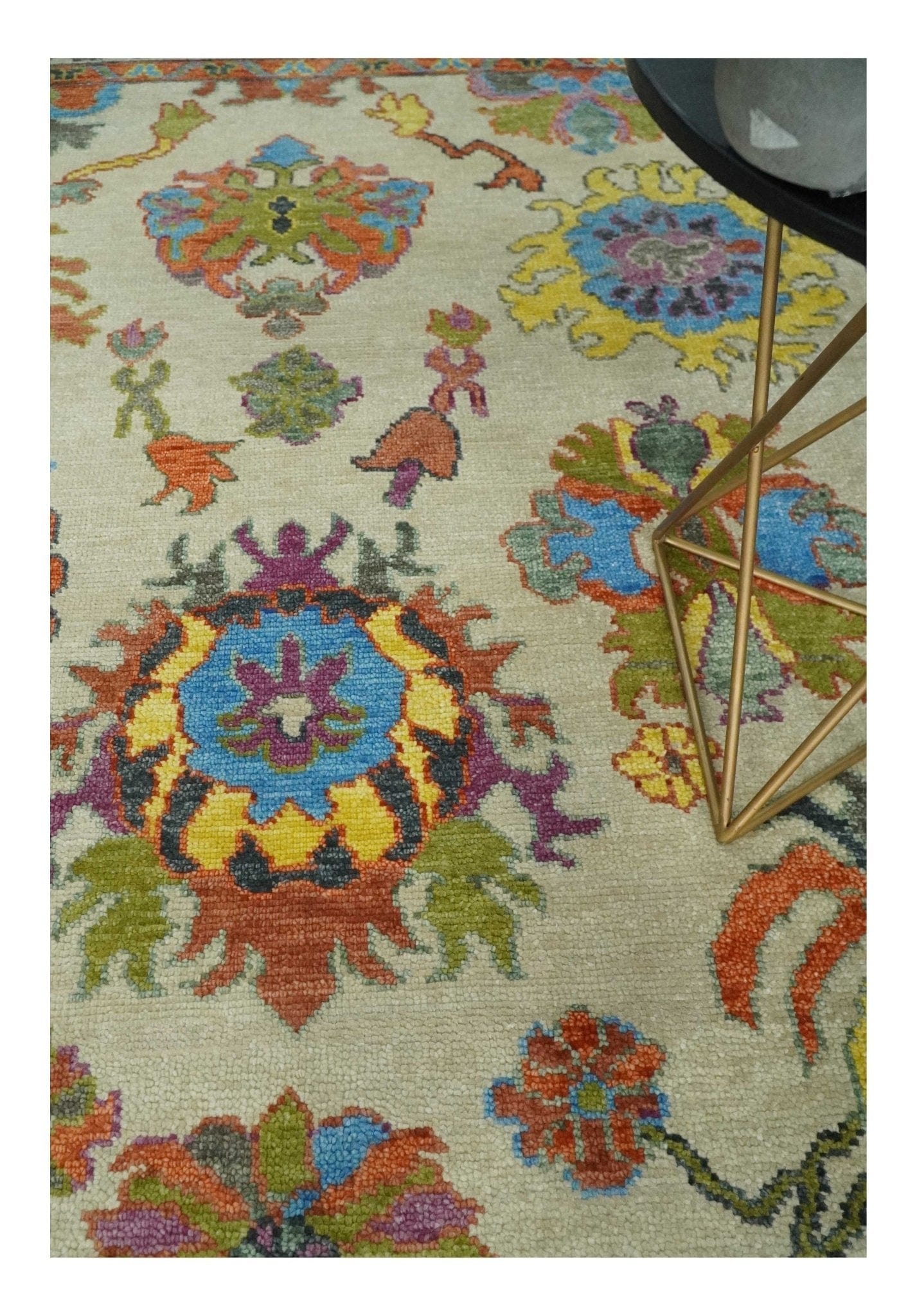 The Rug Decor Area Rug Vibrant Colorful Beige and Rust Traditional Oushak Custom Made wool Area Rug Vibrant Colorful Beige and Rust Traditional Oushak Custom Made wool Area Rug