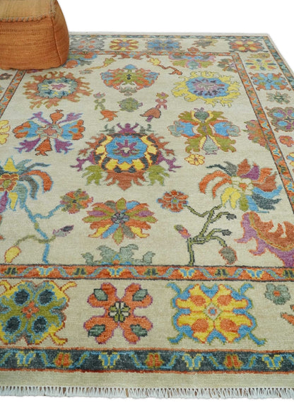The Rug Decor Area Rug Vibrant Colorful Beige and Rust Traditional Oushak Custom Made wool Area Rug Vibrant Colorful Beige and Rust Traditional Oushak Custom Made wool Area Rug