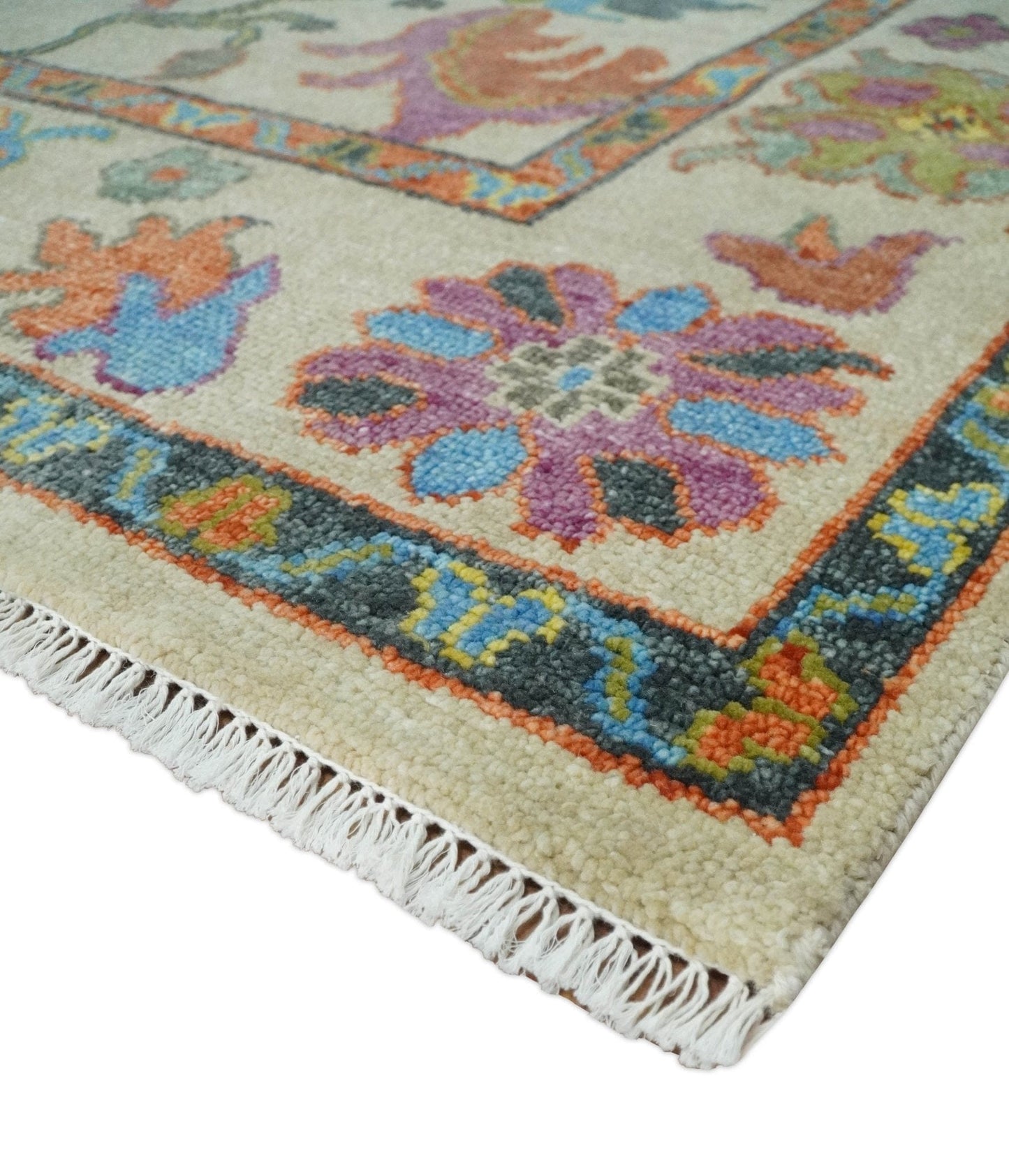 The Rug Decor Area Rug Vibrant Colorful Beige and Rust Traditional Oushak Custom Made wool Area Rug Vibrant Colorful Beige and Rust Traditional Oushak Custom Made wool Area Rug