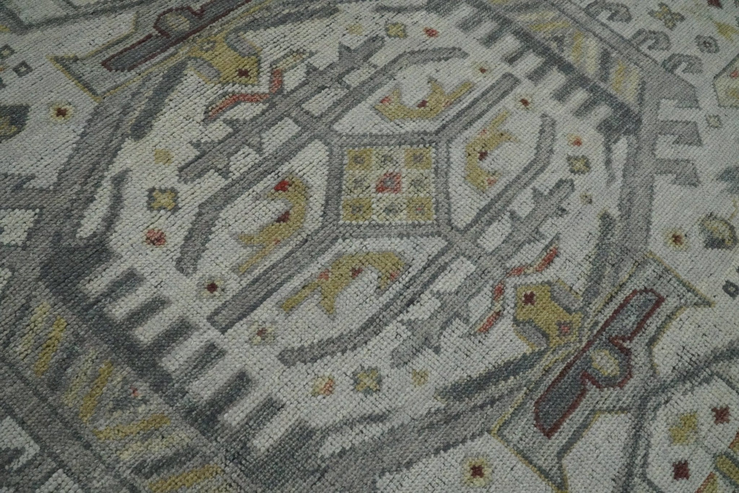 The Rug Decor Area Rug Vintage Distressed Turkish Hand Knotted Serapi Silver, Gray and Olive Traditional Custom Made wool Area Rug Vintage Distressed Turkish Hand Knotted Serapi Silver, Gray and Olive Traditional Custom Made wool Area Rug