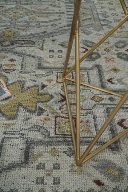 The Rug Decor Area Rug Vintage Distressed Turkish Hand Knotted Serapi Silver, Gray and Olive Traditional Custom Made wool Area Rug Vintage Distressed Turkish Hand Knotted Serapi Silver, Gray and Olive Traditional Custom Made wool Area Rug