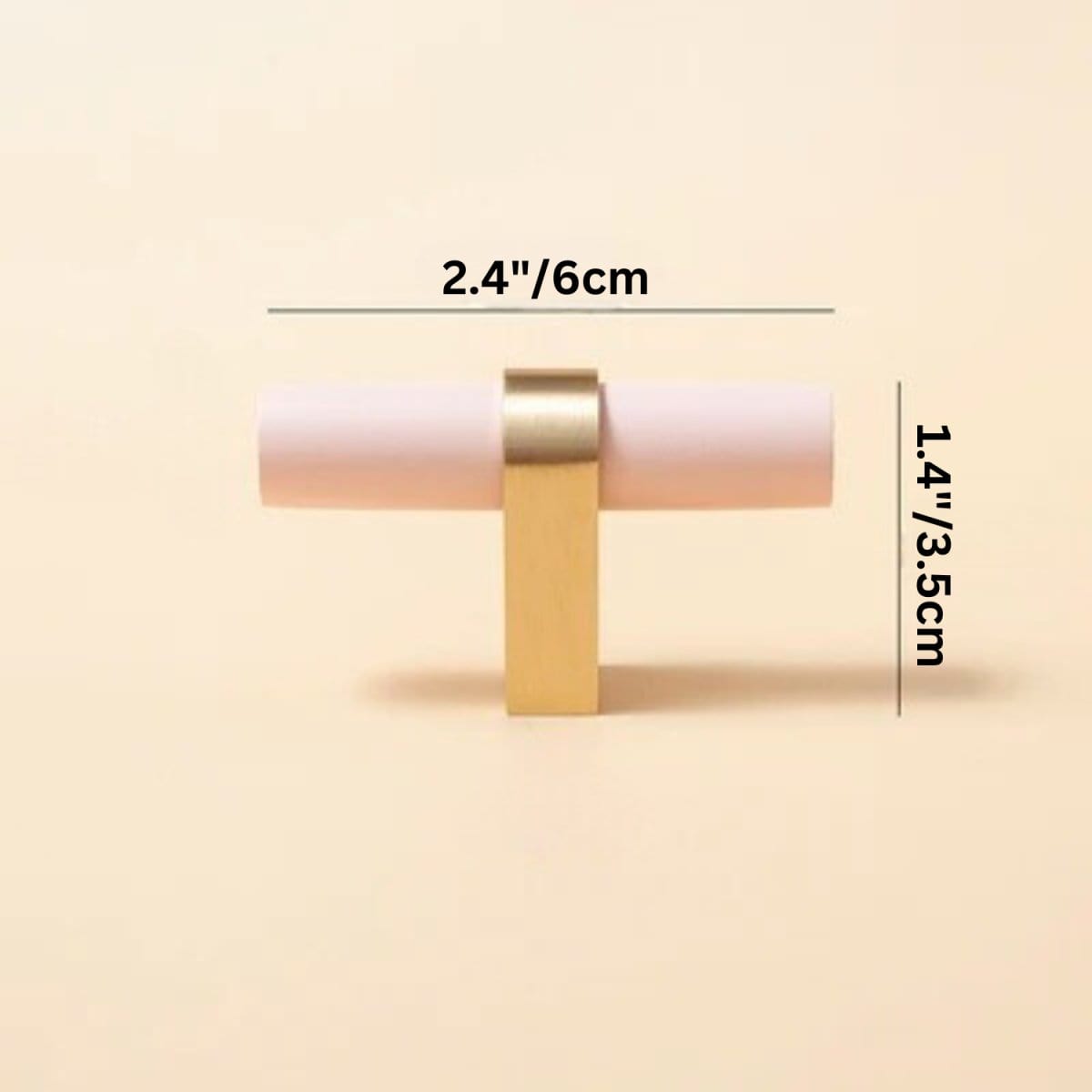 Residence Supply T Knob: 2.4" x 1.4" / 6 x 3.5cm / Pink Argan Knob & Pull Bar