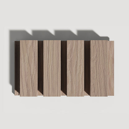 Exterior Wood-Look Composite Slat Panel Samples.