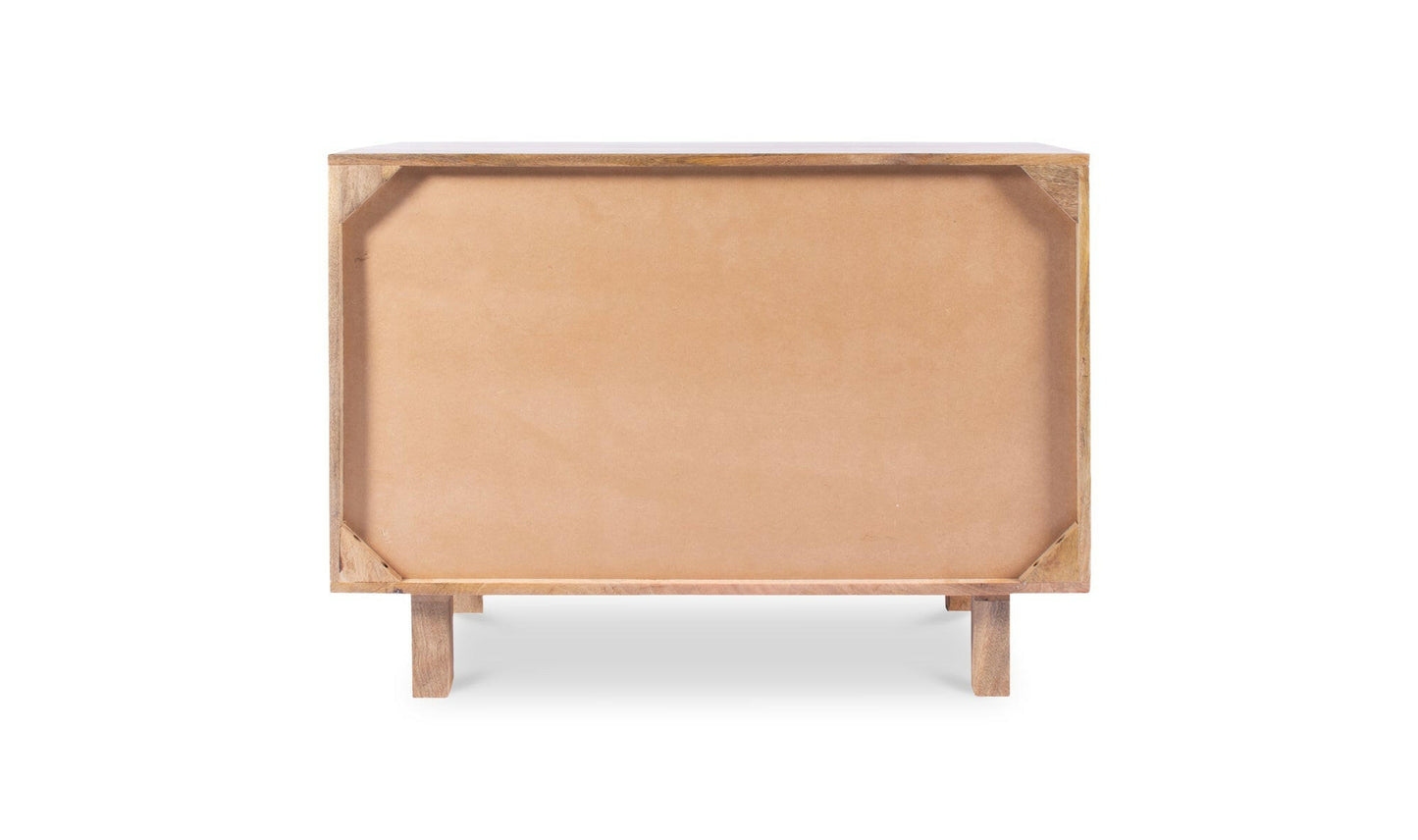 Moe's ASHTON CHEST SQUARE Organic Bookshelf Slab with Glass Shelves