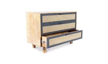 Moe's ASHTON CHEST SQUARE Organic Bookshelf Slab with Glass Shelves