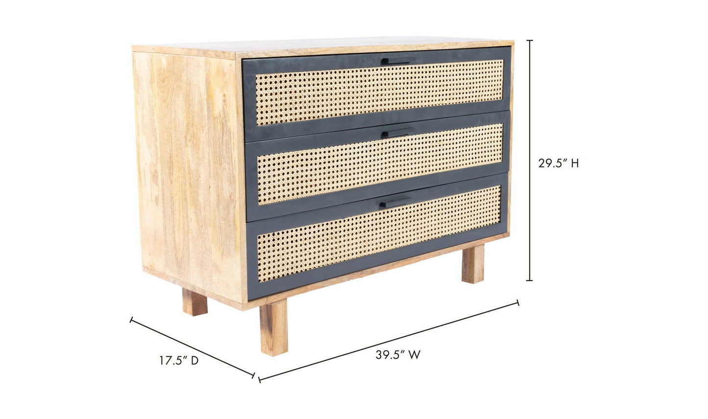 Moe's ASHTON CHEST SQUARE Organic Bookshelf Slab with Glass Shelves