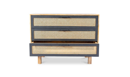 Moe's ASHTON CHEST SQUARE Organic Bookshelf Slab with Glass Shelves