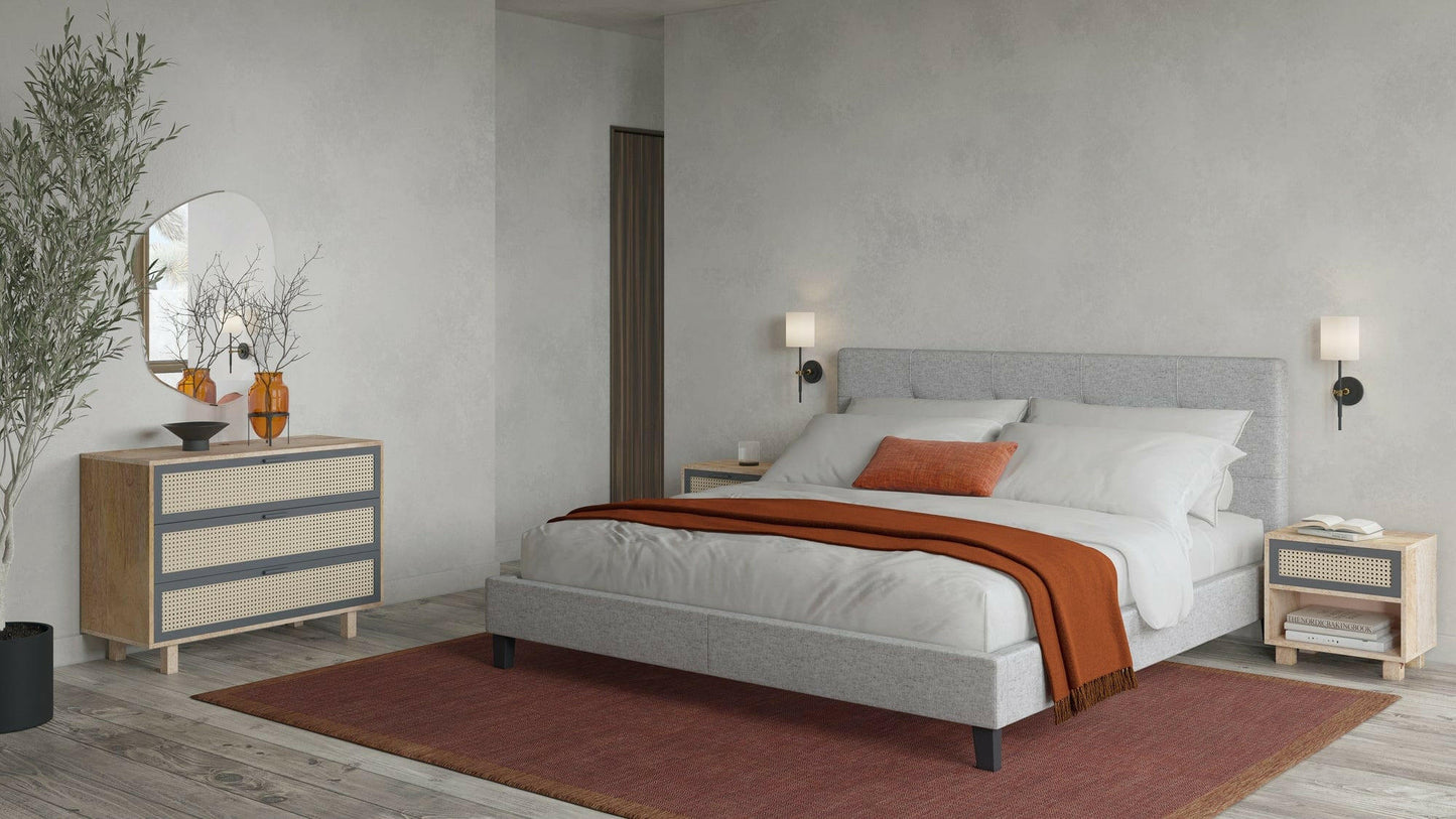 Moe's ASHTON CHEST SQUARE Organic Bookshelf Slab with Glass Shelves